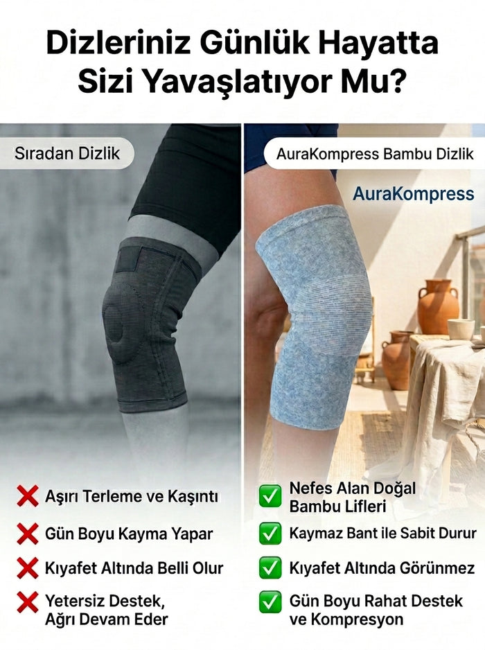 AuraKompress Bambu Dizlik Kompresyon